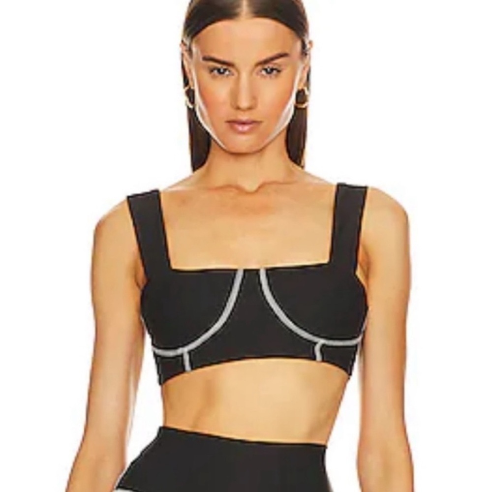 NWT REVOLVE x WeWoreWhat Corset Top in Solid Black Size XS